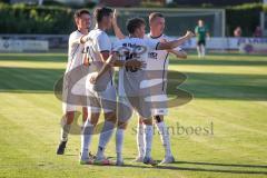 Landesliga - Saison 2026/27 - SV Manching - VFR Neuburg - Der 1:0 Ausgleichstreffer durch Rampertshammer Daniel weiss Neuburg - jubel - XXXXX - Foto: Meyer Jürgen