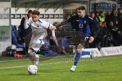 3. Liga; SV Waldhof Mannheim - FC Ingolstadt 04; Zweikampf Kampf um den Ball Hawkins Jalen (20 FCI) Ekincier Baris (17 WM)