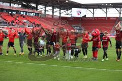 3.Liga - Saison 2022/2023 - FC Ingolstadt 04 -  - SV Waldhof-Mannheim - Die Mannschaft bedankt sich bei den Fans - Jubel - Foto: Meyer Jürgen