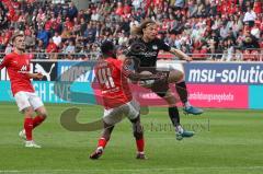 3.Liga - Saison 2022/2023 - Hallersche FC - FC Ingolstadt 04 - Tim Civeja (Nr.8 - FCI) - Erich Berko (Nr.41 - Halle) -  - Foto: Meyer Jürgen