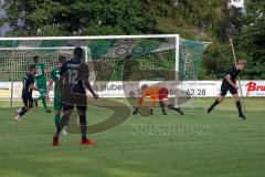 Testspiel - SV Manching - TSV Jetzendorf - Der 1:0 Führungstreffer durch Rainer Meisinger schwarz Manching - jubel - Manhard Jeremy Torwart Jetzendorf - Foto: Jürgen Meyer