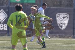 U17 DFB-Nachwuchsliga - Saison 2024/25 - FC Ingolstadt 04 - TSG Hoffenheim - Davide Milito weiss FCI - Neno Zezelj gelb Hoffenheim - Foto: Meyer Jürgen