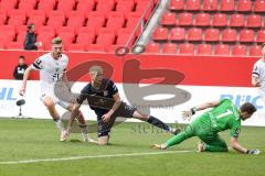 3. Liga; FC Ingolstadt 04 - SpVgg Unterhaching; Benjamin Kanuric (8, FCI) Tor Jubel Treffer 1:0, Schifferl Raphael (37 SpVgg) Torwart Vollath René (1 SpVgg)