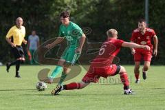 Kreisklasse - Saison 2025/26- TSV Lenting - SV Eitensheim - Bastian Schiweck grün Lenting - Florian Trini rot Eitensheim - Nico Späth #6 rot Eitensheim - Foto: Meyer Jürgen