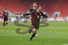 2.BL; FC Ingolstadt 04 - Hannover 96; Marcel Gaus (19, FCI) Ausgleich, Tor Jubel Treffer mit Stefan Kutschke (30, FCI)