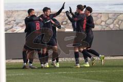3. Liga - Saison 2025/26 - Hansa Rostock - FC Ingolstadt 04  - Der0:1Treffer durch Marcel Costly (Nr.22 - FCI) - jubel-  -- Foto: Meyer Jürgen