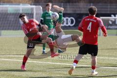 2024_2_17 - Saison 2023/24 - AUDI-Schanzer Amateur Cup - FC Gerolfing - TV 1861 Ingolstadt - Halbfinale 2 - Miguel Diaz Moreno rot 1861 Ing. - Florian Uslar grün Gerolfing - Foto: Meyer Jürgen