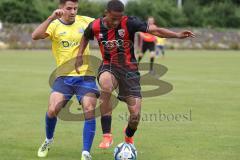 Bayernliga Nord - Saison 2024/25 - Freundschaftsspiel - FC Ingolstadt 04 II - FC Pipinsried - Micah Ham (Nr.25 - FCI U21) - Lobenhofer Benedikt gelb Pipinsried  - Foto: Meyer Jürgen