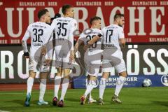 2.BL; 1. FC Nürnberg - FC Ingolstadt 04; Schuß Tor Jubel Treffer Florian Pick (26 FCI) Patrick Schmidt (32, FCI) Filip Bilbija (35, FCI) Michael Heinloth (17, FCI)