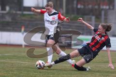 2. Bundesliga Frauen - Saison 2024/25 - FC Ingolstadt 04 Frauen - Eintracht Frankfurt II - Nadja Burkhard (Nr.7 - FCI Frauen) - Schäfer Helene weiss Frankfurt - Foto: Meyer Jürgen