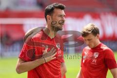 3. Liga; FC Ingolstadt 04 - VfB Lübeck; vor dem Spiel Lukas Fröde (34, FCI)