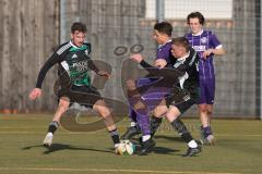 Freundschaftsspiel - Saison 2025/26- TSV Gaimersheim - VFR Neuburg - Frederic Wytopil lila Neuburg - Dennis Hüttinger (Nr.7 - TSV Gaimersheim) links - Quendrim Hoti (Nr.4 - TSV Gaimersheim) rechts - Foto: Meyer Jürgen