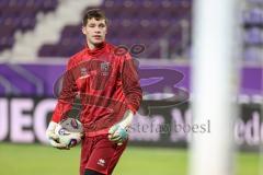 3. Liga; Erzgebirge Aue - FC Ingolstadt 04; vor dem Spiel Torwart David Klein (47, FCI)