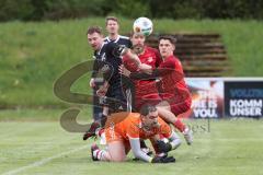 Kreisklasse - Saison 2023/24 - SV Zuchering - TSV Baar/Ebenhausen -  Der 1:0 Führungstreffer durch Leander Friedl rot Zuchering - jubel - Matthias Habermeyer schwarz Ebenhausen - Dominik Weidner Torwart Ebenhausen - Foto: Meyer Jürgen