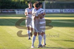 Landesliga - Saison 2026/27 - SV Manching - VFR Neuburg - Der 1:0 Ausgleichstreffer durch Rampertshammer Daniel weiss Neuburg - jubel - XXXXX - Foto: Meyer Jürgen