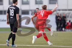 Bayernliga Nord - Saison 2023/24 - FC Ingolstadt 04 II - SC Eltersdorf-  Der 0:1 Führungstreffer durch - Benedikt Schwarzensteiner (Nr.4 - FCI) - jubel -  - XXXXX - Foto: Meyer Jürgen