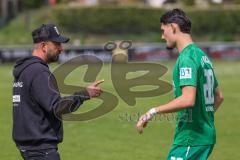Landesliga - Saison 2024/25 - SV Manching - FC Kempten - Trainer Serkan Demir (SV Manching) - Peric Leon (Nr.20 - SV Manching) - Foto: Meyer Jürgen