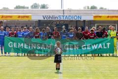 Toto-Pokal; Finale; FV Illertissen - FC Ingolstadt 04; Banner Aktion Gemeinsam gegen Gewalt Ballmädchen