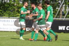 Kreispokal - Saison 2023/24 - FC Gerolfing - BC Attaching -  Der 1:0 Führungstreffer durch - Christian Träsch grün Gerolfing - jubel - XXXXX - Foto: Meyer Jürgen