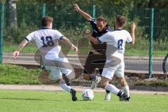 Kreisliga - Saison 2022/2023 - TSV Großmehring - Türk SV Ingolstadt - Ibrahim Sahin schwarz Türk SV Ing. - Leopold Hoch weiss Großmehring - Fabian Risch weiss #18 Grossmehring -  - Foto: Meyer Jürgen