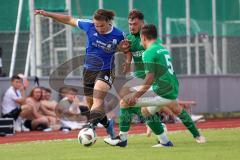 Sparkassenpokal - DJK Ingolstadt - FC Gerolfing - Tom Staudenmeier blau DJK Ingolstadt -  Lukas Schuwirth grün Gerolfing - Foto: Jürgen Meyer