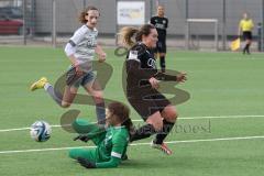 2024_2_10 - 2. Bundesliga Frauen - Saison 2023/24 - Freundschaftsspiel - FC Ingolstadt 04 Frauen - Schwaben Augsburg - Pija Reininger FCI - Sarah Reißner Torwart Augsburg - Foto: Meyer Jürgen