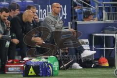 2.BL; FC Schalke 04 - FC Ingolstadt 04; bedürckte Stimmung auf der Bank, Cheftrainer André Schubert (FCI) Co-Trainer Asif Saric (FCI) Torwart-Trainer Robert Wulnikowski (FCI) Co-Trainer Thomas Karg (FCI)