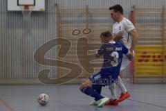 Lotto - Hallen - Bayerncup -  Saison 2022/2023 - TSV Gaimersheim - TSV Ober/Unterhaunstadt-  Manuel Bittlmayer weiss Gaimersheim - Florian Diegel blau Oberhaunstadt -  Foto: Meyer Jürgen