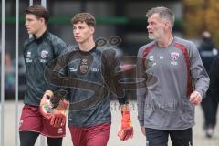 3. Liga; TSV Havelse - FC Ingolstadt 04; vor dem Spiel Torwart Markus Ponath (1, FCI) Torwart David Klein (47, FCI) Torwart-Trainer Alexander Kunze (FCI)