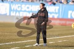 3. Liga; FC Hansa Rostock - FC Ingolstadt 04; an der Seitenlinie, Spielerbank Cheftrainerin Sabrina Wittmann (FCI)