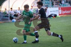 Bezirksliga - Saison 2025/26 - FC Gerolfing - TSV Rohrbach - Lukas Achhammer (Nr.9 - FC Gerolfing) - Thomas Hammerschmid schwarz Rohrbach - Foto: Meyer Jürgen