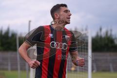 *** Bayernliga Nord - Saison 2025/26 - FC Ingolstadt 04 II - Jahn Regensburg II - Ognjen Draculic (Nr.9 - FC Ingolstadt II) mit dem 2:1 Führungstreffer - jubel - Foto: Meyer Jürgen