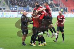 3.Liga - Saison 2022/2023 - FC Ingolstadt 04 -  - SV Waldhof-Mannheim - Tobias Bech (Nr.11 - FCI) trifft zum 1:0 Führungstreffer - Jubel - Foto: Meyer Jürgen