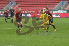 3. Fußball-Liga - Saison 2020/2021 - FC Ingolstadt 04 - FC Viktoria Köln - Der 1:1 Ausgleichstreffer durch Torwart Fabijan Buntic (#24,FCI)  - jubel - Stefan Kutschke (#30,FCI)  - IImari Niskanen (#22,FCI) - Foto: Meyer Jürgen