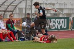 2. Fußball-Liga - Frauen - Saison 2022/2023 - FC Ingolstadt 04 - FFC Turbine Potsdam II - Anna Petz (Nr.16 - FCI Frauen) - Woelki Amelie rot #7 Potsdam - Foto: Meyer Jürgen