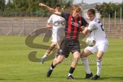 *** Bayernliga Nord - Saison 2025/26 - FC Ingolstadt 04 II - ATSV Erlangen - Patrick Bachmann (Nr.8 - FC Ingolstadt II) - Thomas Müller weiss Erlangen - Foto: Meyer Jürgen