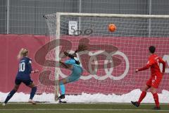 2. Fußball-Liga - Frauen - Saison 2022/2023 - FC Ingolstadt 04 - 1. FC Köln II - Torwart Daum Anna-Lena  (Nr.1 - FC Ingolstadt 04 ) - Mesmer Heike #10 Köln - Foto: Meyer Jürgen