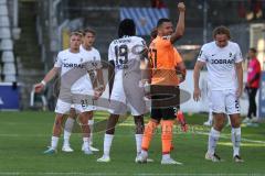 3.Liga - Saison 2023/2024 - SC Freiburg II - FC Ingolstadt 04 - Der 0:2 Führungstreffer durch Jannik Mause (Nr.7 - FCI) - jubel Pascal Testroet (Nr.37 - FCI) - Foto: Meyer Jürgen