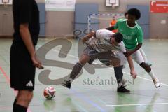 Hallenturnier Ingolstadt Nord - Saison 2024/25 - MBB SG MAnching - FC Fatih Ingolstadt  - Faniel Brhane grün Fatih  - Ali Erbas  weisss Manching - Foto: Meyer Jürgen