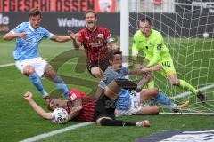 3. Liga - FC Ingolstadt 04 - TSV 1860 München - Elfmeter Dennis Eckert Ayensa (7, FCI), Nachschuß und wird gefoult von Steinhart Phillipp (36, 1860), Torwart Kretzschmar Tom (40, 1860). Elfmeter wird wiederholt, Marcel Gaus (19, FCI)  schreit