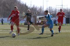 2. Frauen-Bundesliga Süd - Saison 2020/2021 - FC Ingolstadt 04 - FC Würzburger Kickers - Eberl Lisa rot FCI - Johann Hannah schwarz Würzburg - Foto: Meyer Jürgen