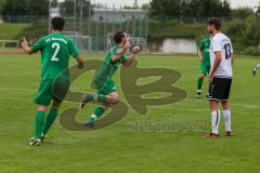 Toto-Pokal Donau/Isar 21/22 - TSV Gaimersheim - FC Gerolfing - Der 0:1 Führungstreffer durch Florian Baier grün Gerolfing - Foto: Meyer Jürgen