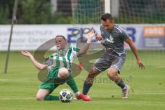 Landesliga - Saison 2025/26 - SV Manching - TSV Jetzendorf - Luca Oehler (Nr.3 - SV Manching) - Stefan Stöckl grau Jetzendorf - Foto: Meyer Jürgen