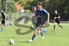 Kreisklasse - Saison 2025/26- SV Haunwöhr - FC Geisenfeld  - Tim Schirmer blau Haunwöhr - Stefan Hoffmann grün Geisenfeld - Foto: Meyer Jürgen