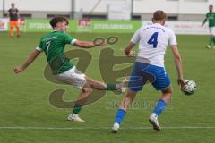 Testspiel - Bezirksliga - Saison 2025/26 - FC Gerolfing - SpVgg Joshofen Bergheim - Der 1:1 Ausgleichstreffer durch David Simm grün Gerolfing - Paul Plach weiss Joshofen Bergheim - jubel - Foto: Meyer Jürgen