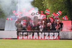 2. Bundesliga Frauen - Saison 2023/24 - FC Ingolstadt 04 Frauen - FC Bayern München II - Fans - Rauch - Bengalo  - Foto: Meyer Jürgen