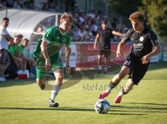 * Testspiel - Saison 2026/27 - FC Gerolfing - SV Manching-  - Lukas Achhammer (Nr.9 - FC Gerolfing) - Timo Jung (Nr.21 - SV Manching) - Foto: Meyer Jürgen