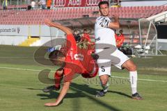 Bayernliga Süd - Saison 2022/2023 - FC Ingolstadt 04 -  TSV Dachau - Gashi Egson (Nr.9 - Fc Ingolstadt 04 II) - Kelmendi Arijanit weiss Dachau - Foto: Meyer Jürgen