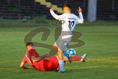 Bayernliga - U17 - Saison 2022/2023 - FC Ingolstadt 04 -  1860 München - Drakulic Ognjen rot FCI - Sesito Antonio blau 1860 München - Foto: Meyer Jürgen