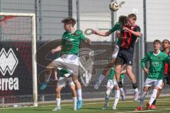 U19 - Nachwuchsliga -  - Saison 2024/25 - FC Ingolstadt 04 - 1. FC Schweinfurth - Kilian Michelbach rot FCI - Luis Markert grün Schweinfurth  - Foto: Meyer Jürgen